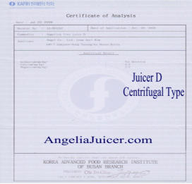 Angel juicer lab analysis comparing centrifugal juicer
